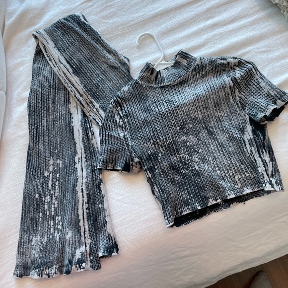 Ribbed Crop Top & Flare Pant - Set - Picture 1 of 4